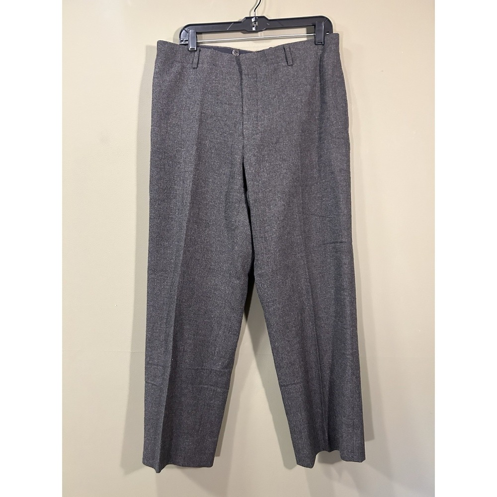Vtg Polo Ralph Lauren Preston  Dress Pants Italian Wool Mens Gray Size 34x28